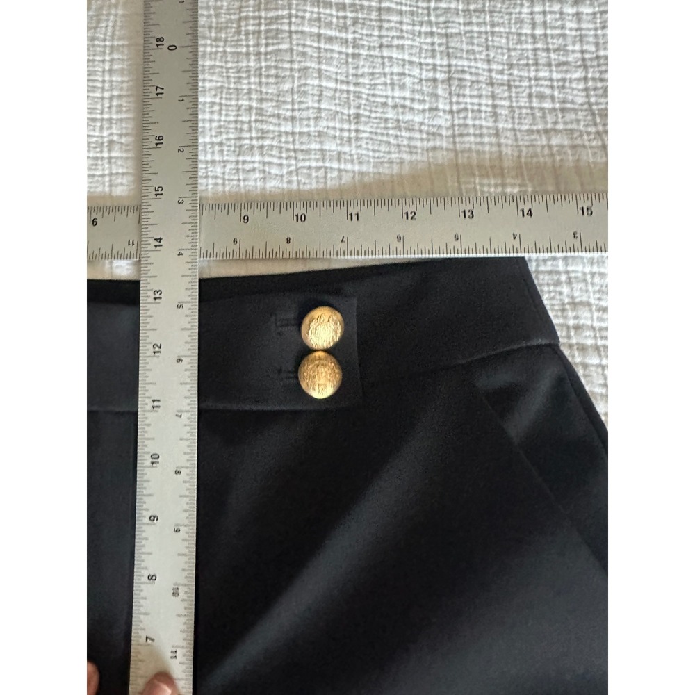 Quince Ultra-Stretch Scuba Slim Ankle Pants Black Gold Button 8 - Picture 5 of 9